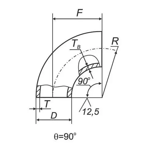 Отводы 90 в ВУС 15x21.3x2 мм 17Г1С ГОСТ 17375-2001