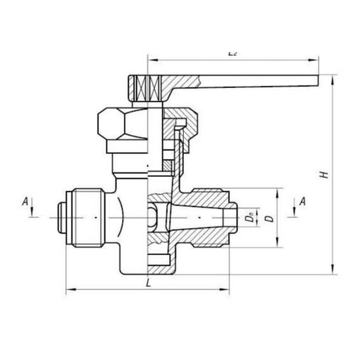 Бронзовый кран 3-ходовой штуцерный сальниковый с Т-образной пробкой 32x10 мм 536-3М.512 (ИТШЛ.49174107)